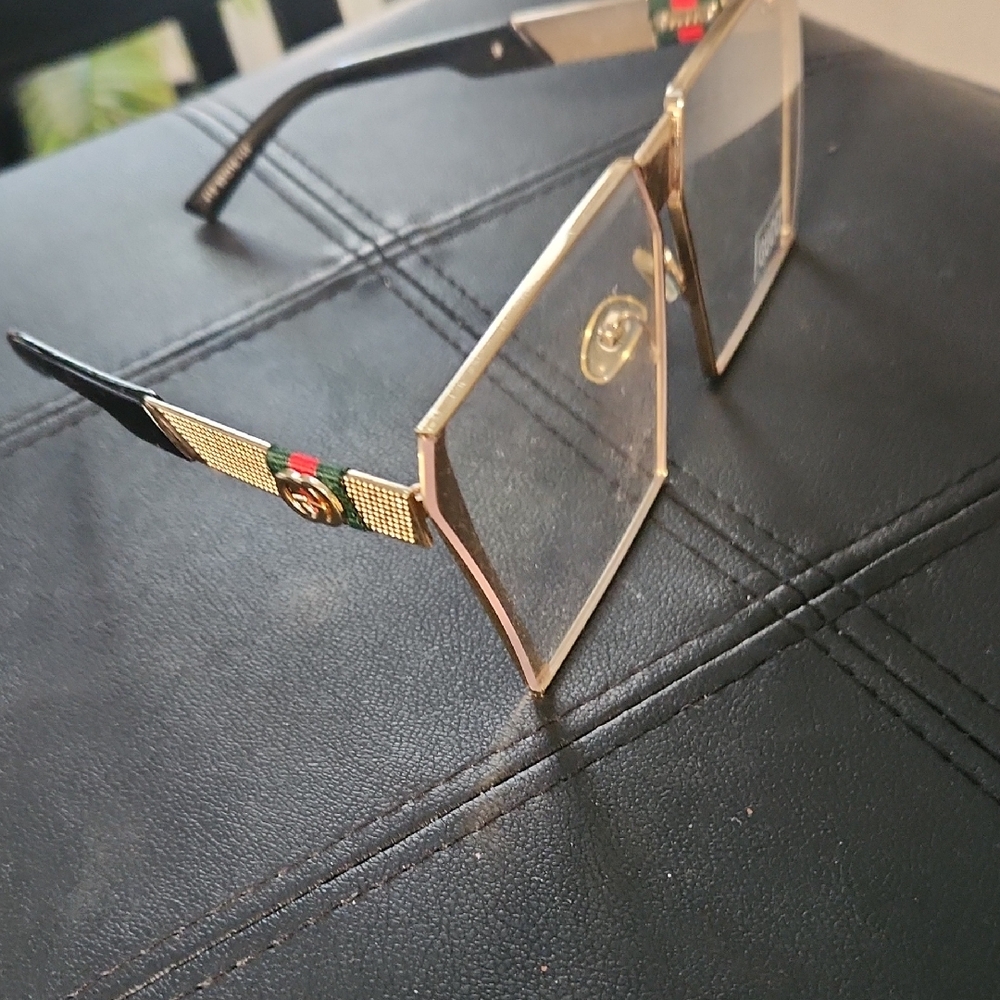 Gucci Gold and Black Women's Glasses